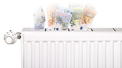 Symbolic image for steadily rising heating costs, transparent background