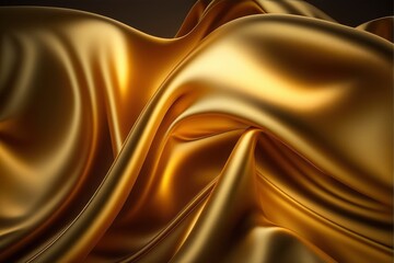 Gold luxury satin texture background created with Generative AI