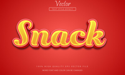 Fototapeta premium snack text effect 3d style