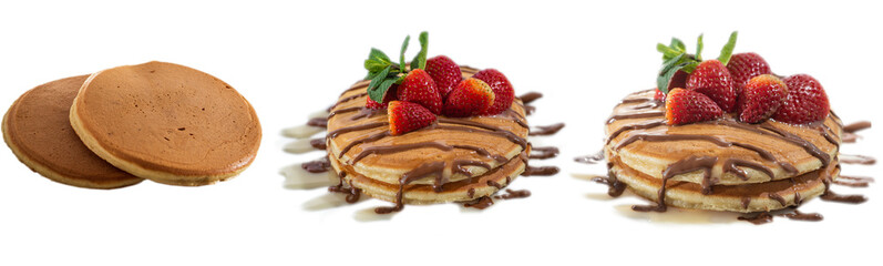 a group of pancakes on a transparent background