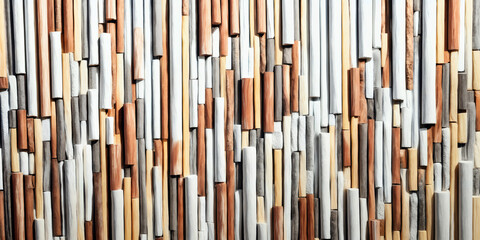 Fototapeta premium Chalked wood sticks background. Generative AI