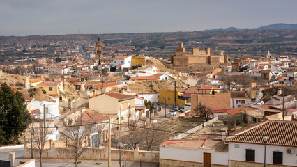 Fototapeta na wymiar Vista de la ciudad de Guadix desde un mirador, Granada, España 