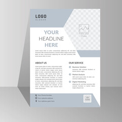 Modern creative clean a4 half page flyer design template for advertising and grow business company. silver and black color design, white background vector illustration unique idea layout. QR code