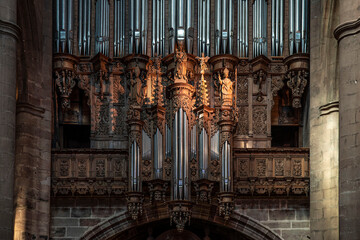 Organ in the cathedral of Rodez in France
