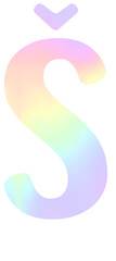 Colorful gradient Alphabet letter Š