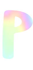 Colorful gradient Alphabet letter P