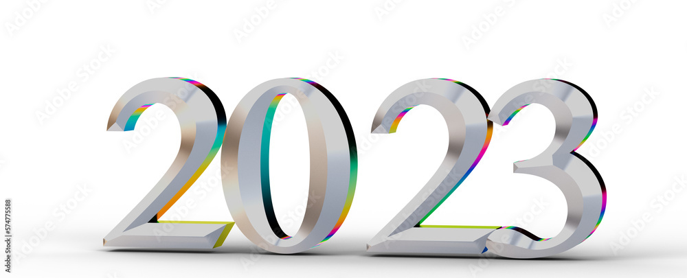 Aufkleber year as number - 2023 text flyer design on graphic