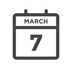 March 7 Calendar Day or Calender Date for Deadlines or Appointment