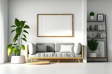 lounge Minimalist living room background. Generative AI