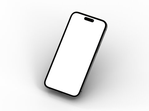 Mockup - 3d render illustration hand holding the white smartphone