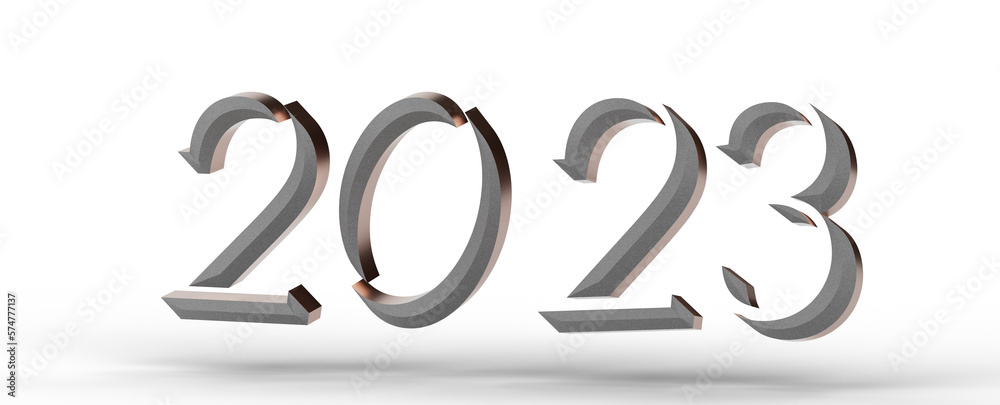 Poster year as number - 2023 text flyer design on graphic