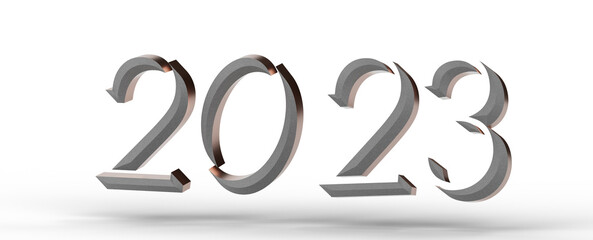 Year as Number - 2023 text flyer design on graphic