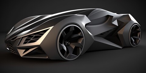 beautiful futuristic car in studio lighting, generative AI