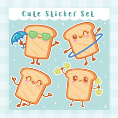 Cute Cartoon Bread Hand Drawn Kawaii Doodle Illustration Designs