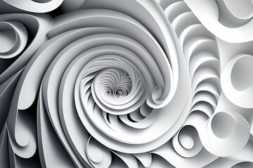 abstract 3d white swirl background. Generative AI