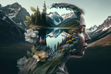 Concept of harmony and balanced lifestyle. Self-care of mind and body.