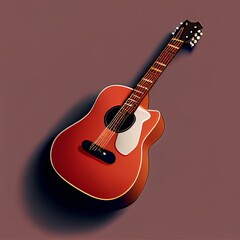 Fototapeta na wymiar A plain and simple illustration of a guitar generative AI