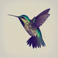 Obraz premium A minimalistic illustration of a hummingbird generative AI