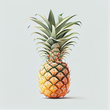A plain and simple illustration of a pineapple generative AI