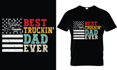Fototapeta premium print ready t-shirt design for trucker/truck driver, Old man truck driver T Shirt Design. Trucker T-shirt Design, Colors can be easily changed on a dark T-shirt or a white T-shirt