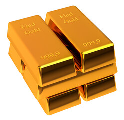 Illustration of gold bank bullions. Business and finance concept. Isolated on white. png transparent