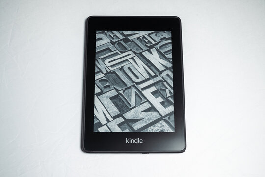 Detailed close up shots of Amazon Kindle Paper White 10th Generation E-ink eBook, Electronic Book