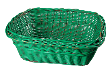 An old wicker basket used to store small things in the household. Isolated background.