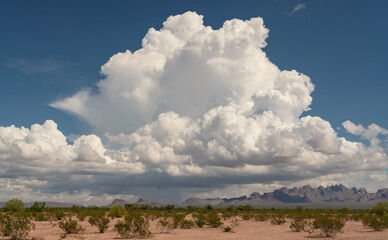 Monsoon Thunderhead forms over the KOFA Mountains in Arizona.