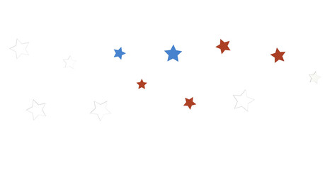  Red Blue White Stars Confetti Overlay