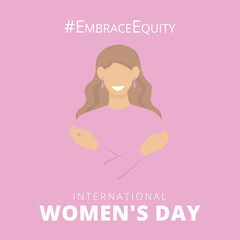 #EmbraceEquity. Banner International Women's Day. Faceless vector illustration. EPS 10