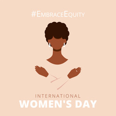 #EmbraceEquity. Banner International Women's Day. Faceless vector illustration. EPS 10