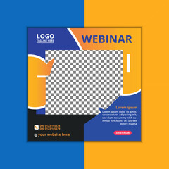 Digital marketing live webinar and corporate social media post template
