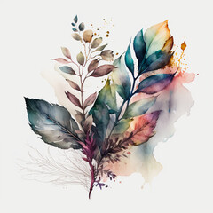 Watercolor flower with transparent background