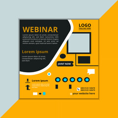 Digital marketing live webinar and corporate social media post template
