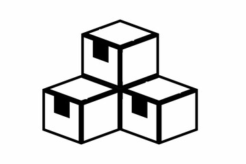 Delivery packages sign icon on a white background. Symbol of a pile of delivery boxes.