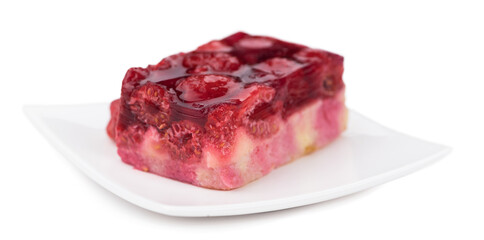 Strawberry Cake on transparent background (close-up shot)