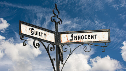 Street Sign Innocent versus Guilty