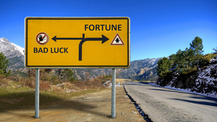Street Sign Fortune versus Bad Luck