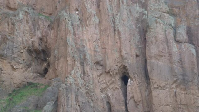 rock climbing at Piedra Parada Gorge in the chubut region.