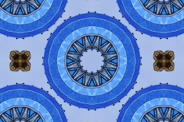 Abstract blue background orlament kaleidoscopic.