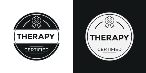 Fototapeta na wymiar Creative (Therapy) Certified badge, vector illustration.