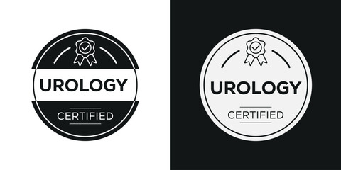 Fototapeta na wymiar Creative (Urology) Certified badge, vector illustration.