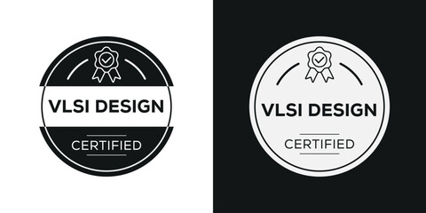 Fototapeta na wymiar Creative (VLSI design) Certified badge, vector illustration.