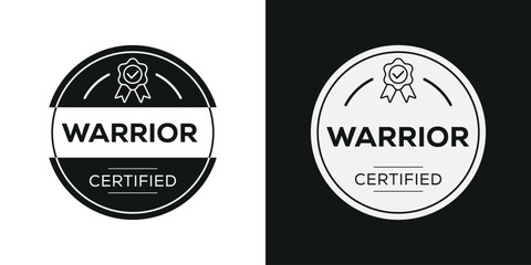 Fototapeta na wymiar Creative (Warrior) Certified badge, vector illustration.