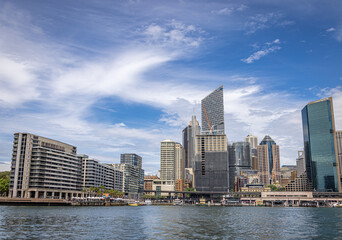 Fototapeta na wymiar Sydney Harbour skyline at Circular Quay, Sydney, Australia