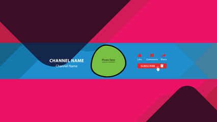 YouTube Channel Cover design. The header for Social Media Account with easy editable file. Vector illustration