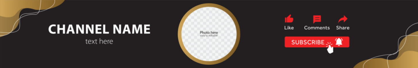 YouTube Channel Cover design. The header for Social Media Account with easy editable file. Vector illustration