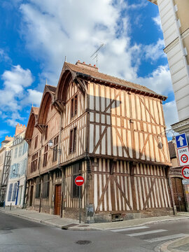 old houses in the medieval city of Troyes France