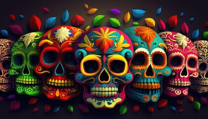 Day of the Dead skulls pattern