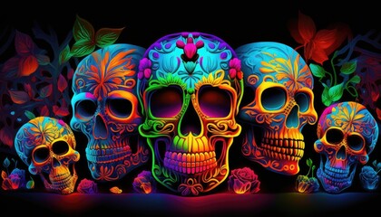 Day of the Dead skulls pattern